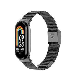 For Xiaomi Mi Band 8 Milanese Buckle Metal Watch Band(Black)