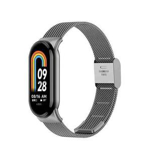 For Xiaomi Mi Band 8 Milanese Buckle Metal Watch Band(Grey)