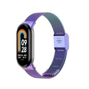 For Xiaomi Mi Band 8 Milanese Buckle Metal Watch Band(Colorful)