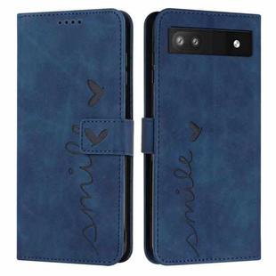 For Google Pixel 7a Skin Feel Heart Pattern Leather Phone Case(Blue)