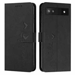 For Google Pixel 7a Skin Feel Heart Pattern Leather Phone Case(Black)