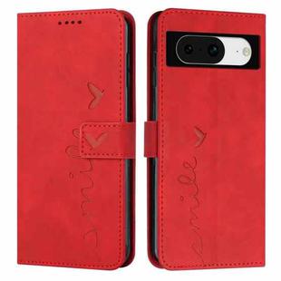 For Google Pixel 8 Skin Feel Heart Pattern Leather Phone Case(Red)