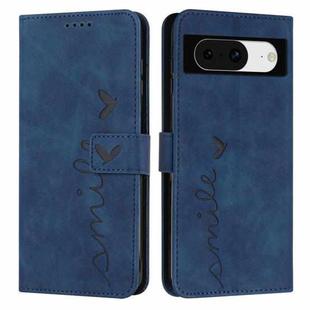 For Google Pixel 8 Skin Feel Heart Pattern Leather Phone Case(Blue)