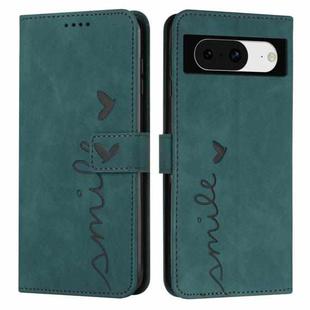 For Google Pixel 8 Skin Feel Heart Pattern Leather Phone Case(Green)