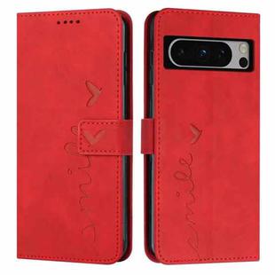 For Google Pixel 8 Pro Skin Feel Heart Pattern Leather Phone Case(Red)