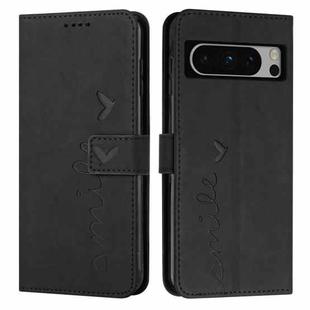 For Google Pixel 8 Pro Skin Feel Heart Pattern Leather Phone Case(Black)