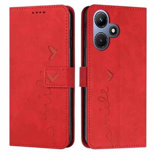 For Infinix Hot 30i Skin Feel Heart Pattern Leather Phone Case(Red)