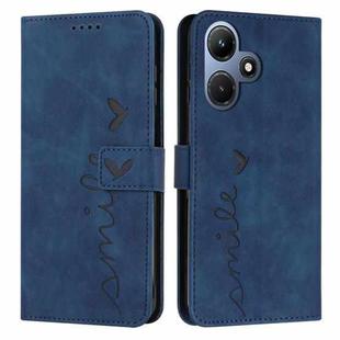 For Infinix Hot 30i Skin Feel Heart Pattern Leather Phone Case(Blue)