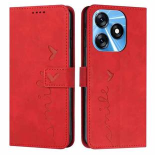 For Tecno Spark 10 Skin Feel Heart Pattern Leather Phone Case(Red)