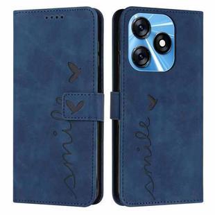 For Tecno Spark 10 Skin Feel Heart Pattern Leather Phone Case(Blue)