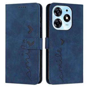 For Tecno Spark 10 Pro Skin Feel Heart Pattern Leather Phone Case(Blue)