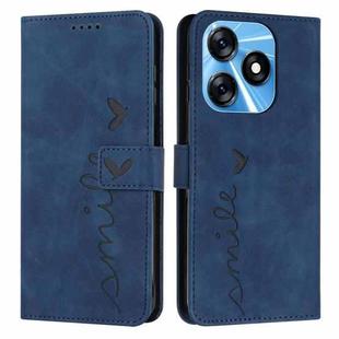 For Tecno Spark 10C Skin Feel Heart Pattern Leather Phone Case(Blue)