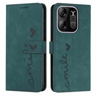 For Tecno Pop 7 Pro Skin Feel Heart Pattern Leather Phone Case(Green)