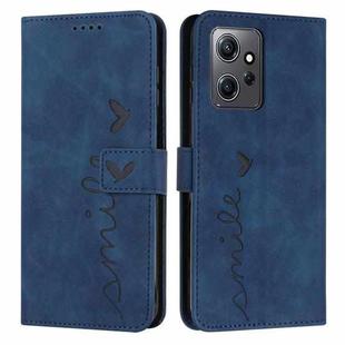 For Xiaomi Redmi Note 12 4G Global Skin Feel Heart Pattern Leather Phone Case(Blue)