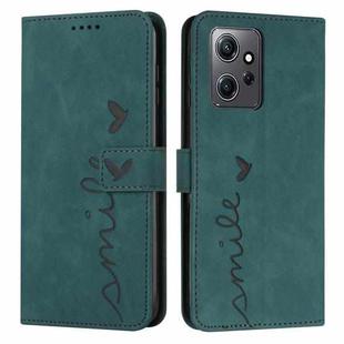 For Xiaomi Redmi Note 12 4G Global Skin Feel Heart Pattern Leather Phone Case(Green)