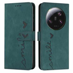 For Xiaomi 13 Ultra Skin Feel Heart Pattern Leather Phone Case(Green)