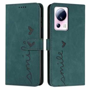 For Xiaomi Civi 2 / 13 Lite Skin Feel Heart Pattern Leather Phone Case(Green)