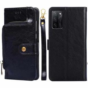 For OPPO A55S 5G Zipper Bag Leather Phone Case(Black)