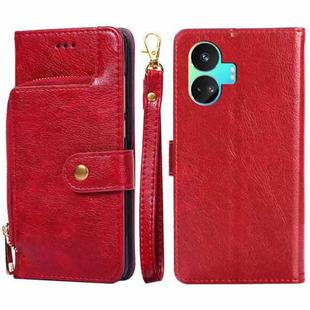 For Realme GT Neo5 SE Zipper Bag Leather Phone Case(Red)