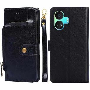 For Realme GT Neo5 SE Zipper Bag Leather Phone Case(Black)