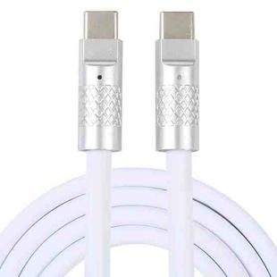 Mech Series 120W USB-C / Type-C to USB-C / Type-C Metal Plug Silicone Fast Charging Data Cable, Length: 1.2m(White)