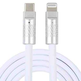 Mech Series 120W USB-C / Type-C to 8 Pin Metal Plug Silicone Fast Charging Data Cable, Length: 1.2m(White)