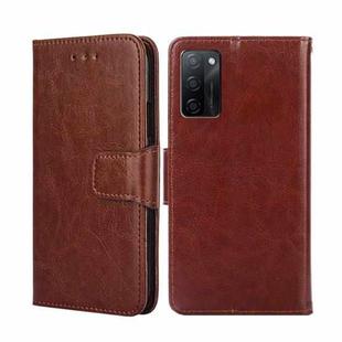 For OPPO A55S 5G Crystal Texture Leather Phone Case(Brown)