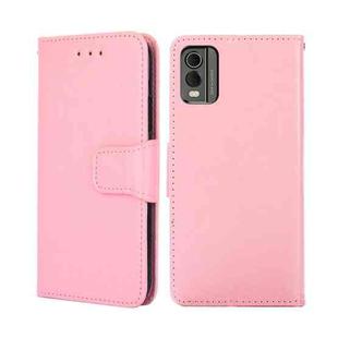 For Nokia C32 Crystal Texture Leather Phone Case(Pink)