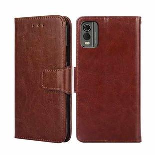 For Nokia C32 Crystal Texture Leather Phone Case(Brown)