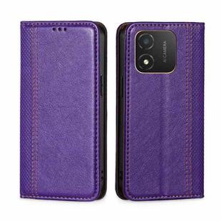 For Honor X5 4G Grid Texture Magnetic Flip Leather Phone Case(Purple)