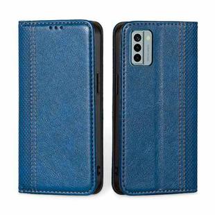 For Nokia G22 Grid Texture Magnetic Flip Leather Phone Case(Blue)