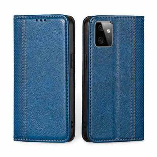 For Motorola Moto G Power 2023 Grid Texture Magnetic Flip Leather Phone Case(Blue)