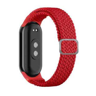 For Xiaomi Mi Band 8 Adjustable Nylon Braided Elasticity Watch Band(Red)