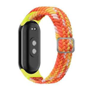 For Xiaomi Mi Band 8 Adjustable Nylon Braided Elasticity Watch Band(Colorful Orange)