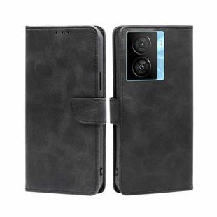 For vivo iQOO Z7x Calf Texture Buckle Flip Leather Phone Case(Black)