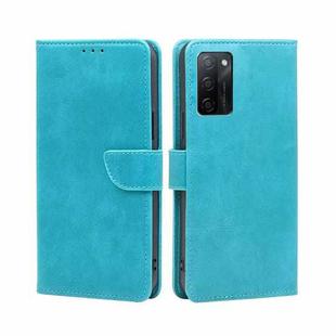For OPPO A55S 5G Calf Texture Buckle Flip Leather Phone Case(Light Blue)
