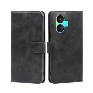 For Realme GT Neo5 SE Calf Texture Buckle Flip Leather Phone Case(Black)
