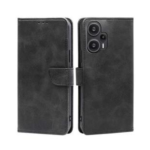 For Xiaomi Redmi Note 12 Turbo Calf Texture Buckle Flip Leather Phone Case(Black)