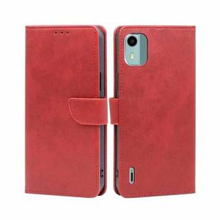 For Nokia C12 Calf Texture Buckle Flip Leather Phone Case(Red)