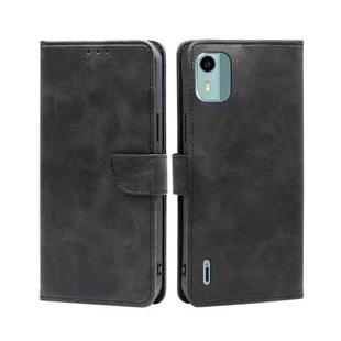 For Nokia C12 Calf Texture Buckle Flip Leather Phone Case(Black)