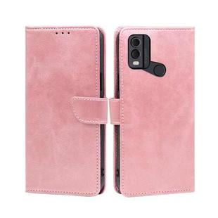 For Nokia C22 Calf Texture Buckle Flip Leather Phone Case(Rose Gold)