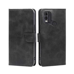 For Nokia C22 Calf Texture Buckle Flip Leather Phone Case(Black)