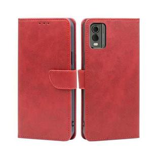 For Nokia C32 Calf Texture Buckle Flip Leather Phone Case(Red)
