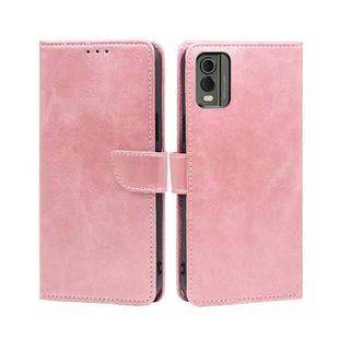 For Nokia C32 Calf Texture Buckle Flip Leather Phone Case(Rose Gold)