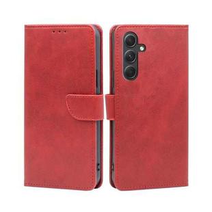 For Samsung Galaxy A54 5G Calf Texture Buckle Flip Leather Phone Case(Red)