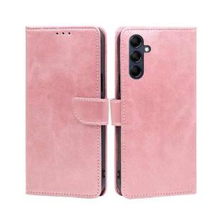 For Samsung Galaxy M14 5G Calf Texture Buckle Flip Leather Phone Case(Rose Gold)
