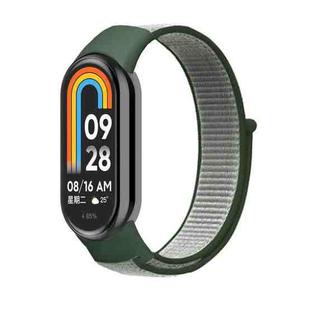 For Xiaomi Mi Band 8 Loop Nylon Replacement Watch Band(Dark Olive)