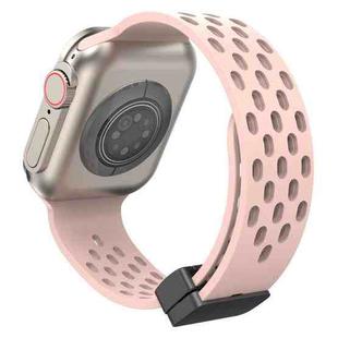 Magnetic Clasp Silicone Watch Band For Apple Watch Series 8&7 41mm / SE 2&6&SE&5&4 40mm / 3&2&1 38mm(Pink)