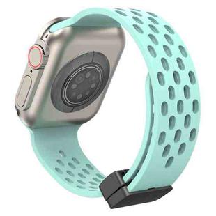 Magnetic Clasp Silicone Watch Band For Apple Watch Ultra 49mm&Watch Ultra 2 49mm / Series 9&8&7 45mm / SE 3&SE 2&6&SE&5&4 44mm / 3&2&1 42mm(Gen Green)