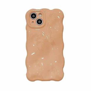 For iPhone 14 Plus Gloss Oil Wave BubblesTPU Phone Case(Milky Brown)